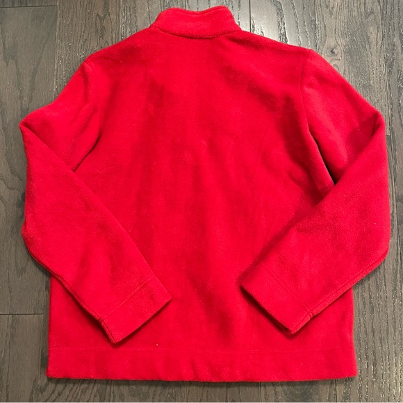 NWT Red Fleece Christmas Snowmen Pull Over Half Zip Women Size Medium White Stag - Picture 5 of 5